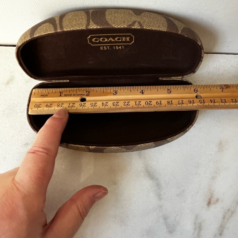 Coach logo Brown Patterned Eyeglass Case - Picture 4 of 13